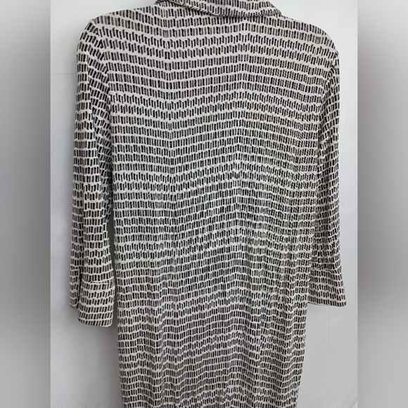 CHICOS Black White Western Aztec Long Cardigan Duster-(#1,106) - Picture 9 of 10